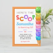 Hier is de uitnodiging van de Scoop Ice Cream op z (Staand voorkant)