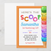 Hier is de uitnodiging van de Scoop Ice Cream op z (Voorkant / Achterkant)