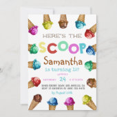 Hier is de uitnodiging van de Scoop Ice Cream op z (Voorkant)