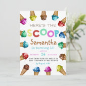 Hier is de uitnodiging van de Scoop Ice Cream op z (Staand voorkant)