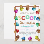 Hier is de uitnodiging van de Scoop Ice Cream op z (Voorkant / Achterkant)