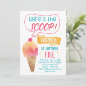 Hier is de uitnodiging van de Scoop Ice-Cream op z (Staand voorkant)