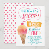 Hier is de uitnodiging van de Scoop Ice-Cream op z (Voorkant / Achterkant)