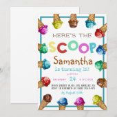 Hier is de uitnodiging van de Scoop Ice Cream op z (Voorkant / Achterkant)