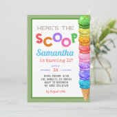 Hier is de uitnodiging van de Scoop Ice Cream op z (Staand voorkant)