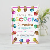 Hier is de uitnodiging van de Scoop Ice Cream op z (Staand voorkant)