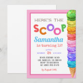 Hier is de uitnodiging van de Scoop Ice Cream op z (Voorkant / Achterkant)