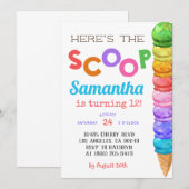 Hier is de uitnodiging van de Scoop Ice Cream op z (Voorkant / Achterkant)