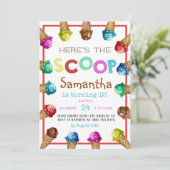 Hier is de uitnodiging van de Scoop Ice Cream op z (Staand voorkant)