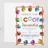 Hier is de uitnodiging van de Scoop Ice Cream op z (Voorkant / Achterkant)