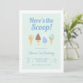 Hier is de uitnodiging van de Scoop Ice Cream op z (Staand voorkant)
