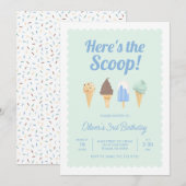 Hier is de uitnodiging van de Scoop Ice Cream op z (Voorkant / Achterkant)