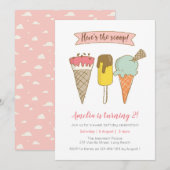 Hier is de uitnodiging voor de verjaardag van Ice  (Voorkant / Achterkant)