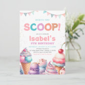 Hier is de verjaardag van het Scoop Ice Cream Kaart (Staand voorkant)