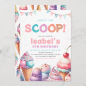 Hier is de verjaardag van het Scoop Ice Cream Kaart (Voorkant / Achterkant)