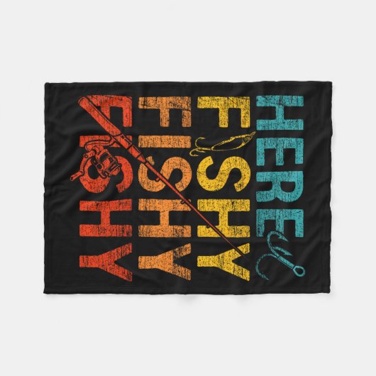 Hier is de visvisserij fleece deken (Voorkant (Horizontaal))