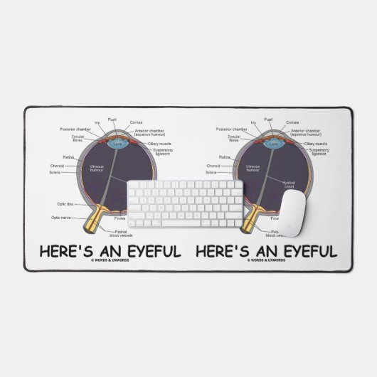 Hier is een Eyeful Eye Anatomy Geek Humor Bureaumat (Keyboard & Muis)