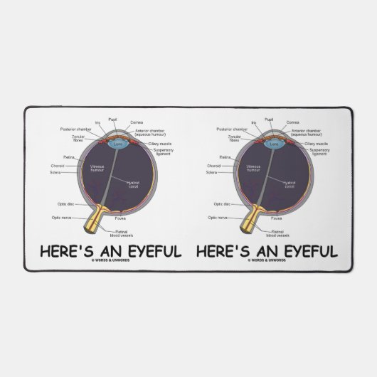 Hier is een Eyeful Eye Anatomy Geek Humor Bureaumat (Voorkant)