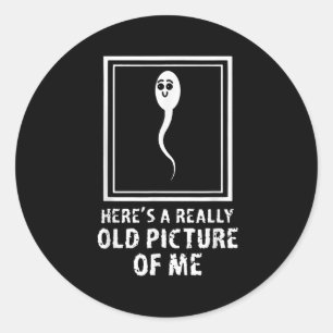Hier is een heel oud Afbeelding van me Funny Adult Ronde Sticker