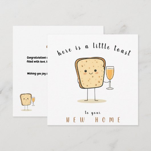 Hier is een kleine toast op uw nieuwe huis vakanti feestdagenkaart (Voorkant / Achterkant)