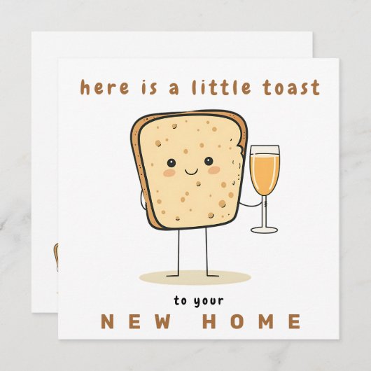 Hier is een kleine toast op uw nieuwe huis vakanti feestdagenkaart (Voorkant / Achterkant)