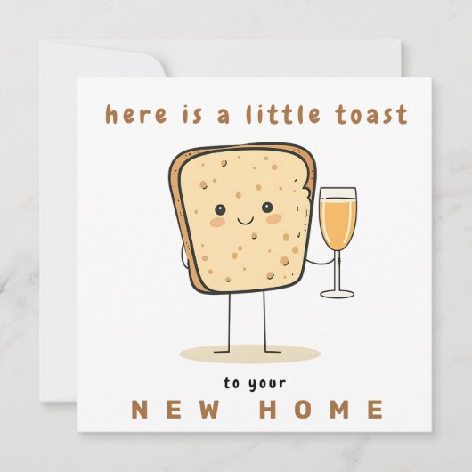 Hier is een kleine toast op uw nieuwe huis vakanti feestdagenkaart (Voorkant)