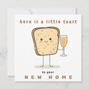 Hier is een kleine toast op uw nieuwe huis vakanti feestdagenkaart