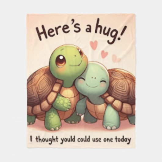 Hier is een knuffel, Schattige fleecedeken voor mo Fleece Deken (Voorkant)