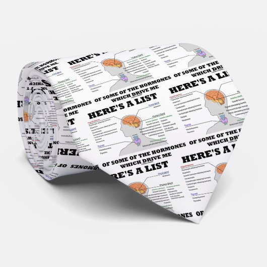 Hier is een lijst van enkele hormonen (endocrine) stropdas (Opgerold)