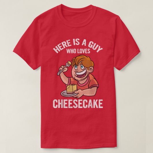 Hier is een man die van Cheesecake Baker Baking de T-shirt (Design voorkant)