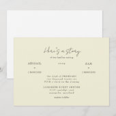 Hier is een Story Yellow bruiloft uitnodiging (Voorkant / Achterkant)