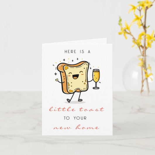 Hier is een toost op je nieuwe huis kaart (Gele Bloem)