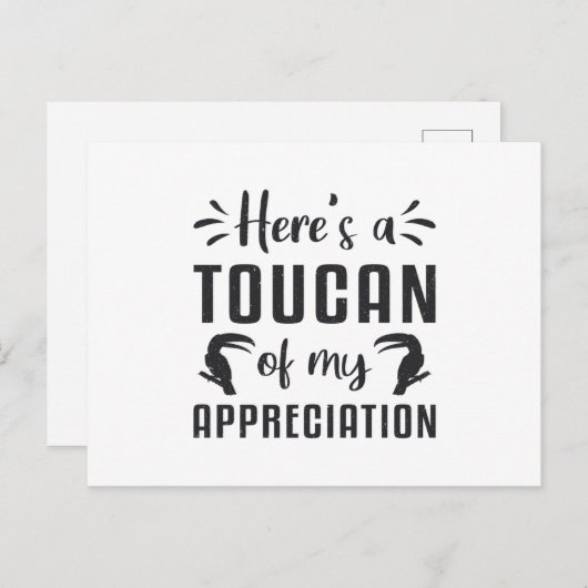 Hier is een Toucan van mijn waardering vogels Touc Briefkaart (Voorkant / Achterkant)