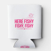 Hier is Fishy Funny Fisherman Gone Gevist Blikjeskoeler (Achterkant)