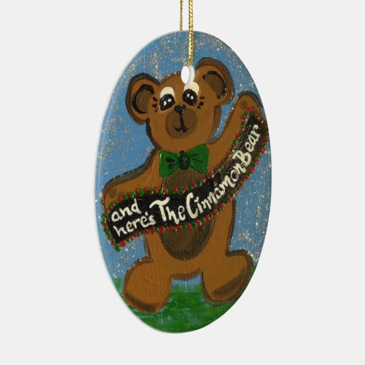 Hier is het Beer van Cinnamon Keramisch Ornament (Rechts)
