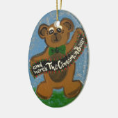 Hier is het Beer van Cinnamon Keramisch Ornament (Links)