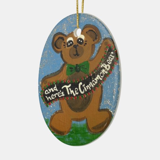 Hier is het Beer van Cinnamon Keramisch Ornament (Links)
