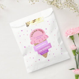 Hier is het ijsje Sweet Roze Verjaardag Bedankzakje