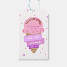 Hier is het ijsje Sweet Roze Verjaardag Cadeaulabel