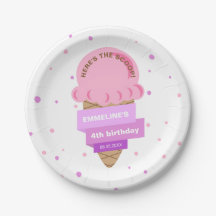Hier is het ijsje Sweet Roze Verjaardag