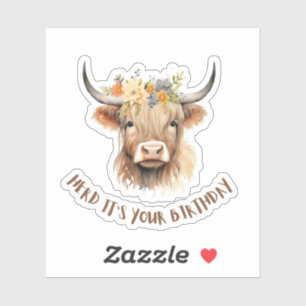 Hier is het je verjaardag sticker