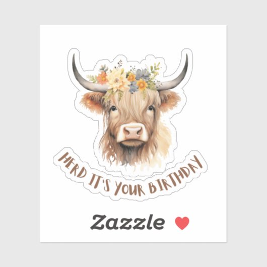 Hier is het je verjaardag sticker (Vel)