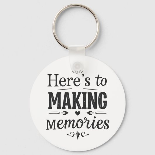 Hier is het maken van herinneringen cadeau sleutelhanger (Voorkant)