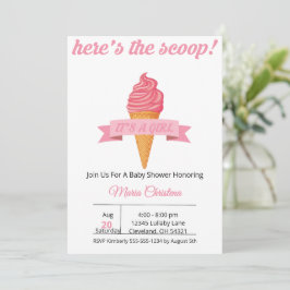 Hier is het nieuws – Het is een meisje! Baby Showe Kaart