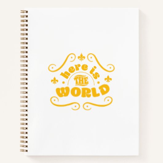 Hier is het Notitieboek van de Wereld Spiral (Voorkant)