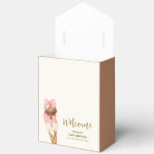 Hier is het Scoop Bow Ice Cream Baby shower Welkom Bedankdoosjes (Open)