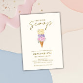 Hier is het Scoop Floral Ice Cream Baby shower Kaart