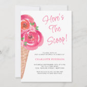 Hier is het Scoop Girls Baby shower Kaart (Voorkant)