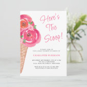 Hier is het Scoop Girls Baby shower Kaart (Staand voorkant)