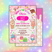 Hier is het Scoop Ice Cream 1e Verjaardagsfeest Kaart